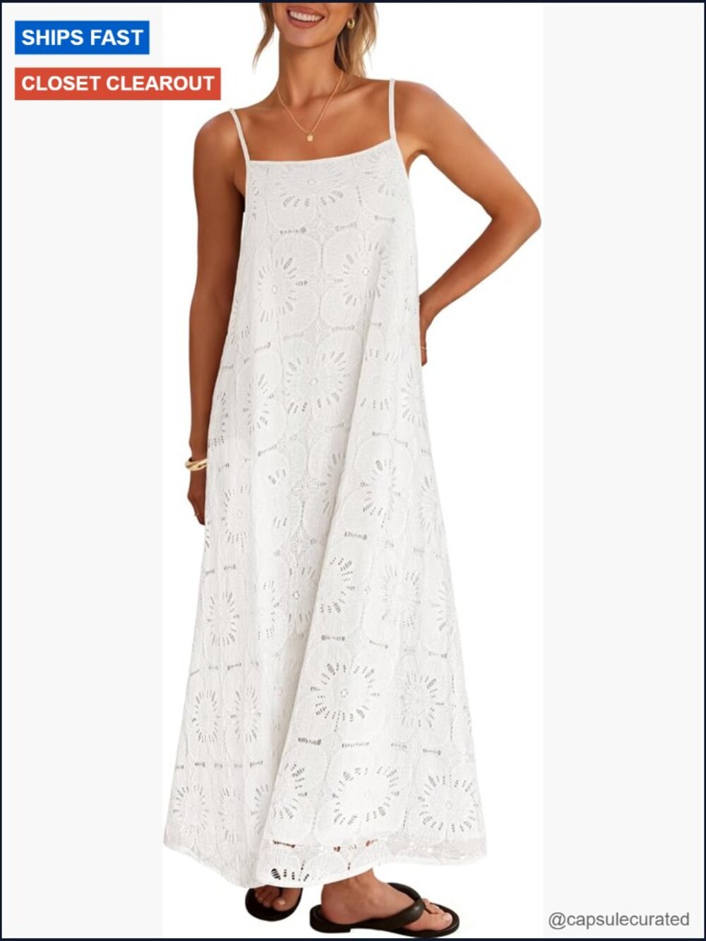 Spaghetti Strap Sleeveless Maxi Dress Boho Lace Sundress Wedding Guest